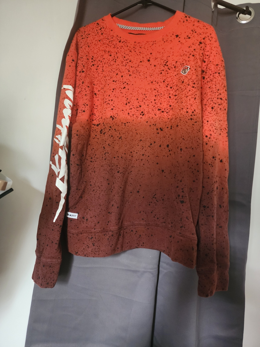 Trukfit Orange to Brown Ombre Speckle Crewneck